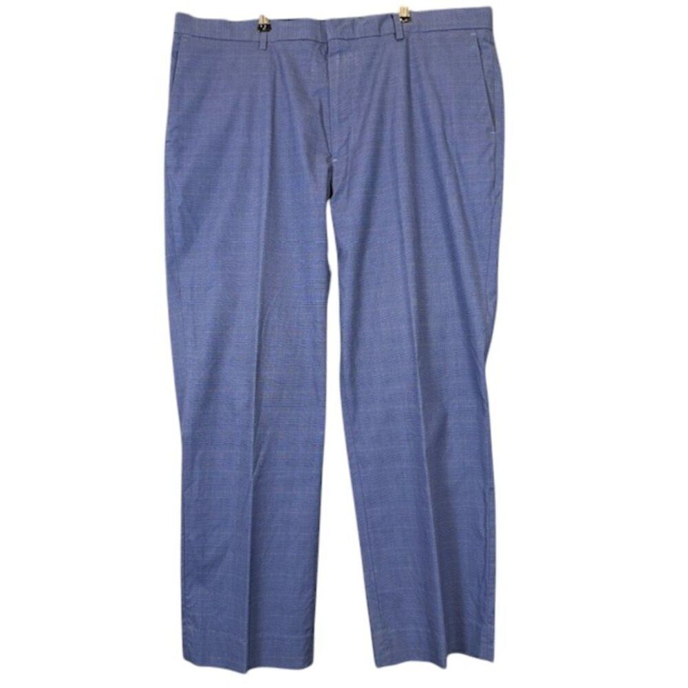 Banana Republic Plus Slim Fit Blue Plaid Dress Pants‎ Cotton Stretch Size 40x28